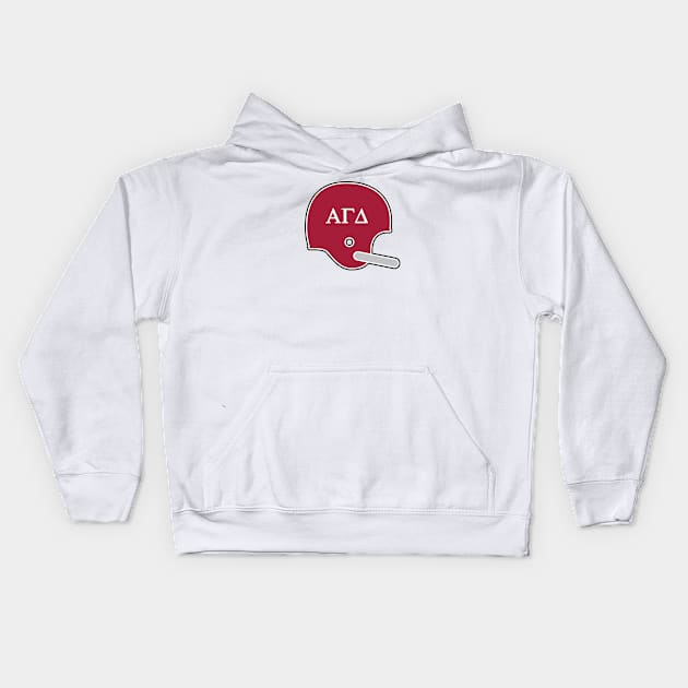 Alabama Alpha Gamma Delta Retro Helmet Kids Hoodie by Rad Love